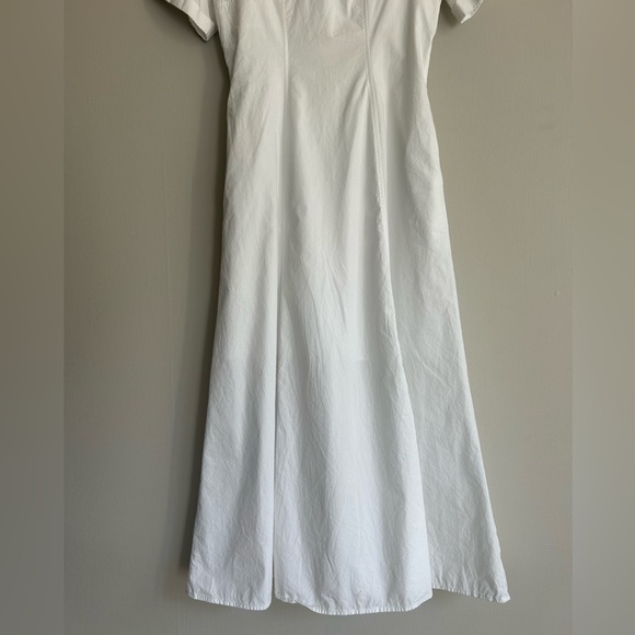 NICHOLAS Tenley Shirt Dress White Corset Cotton Poplin Midi Quiet Luxury Size 6 - Picture 15 of 15